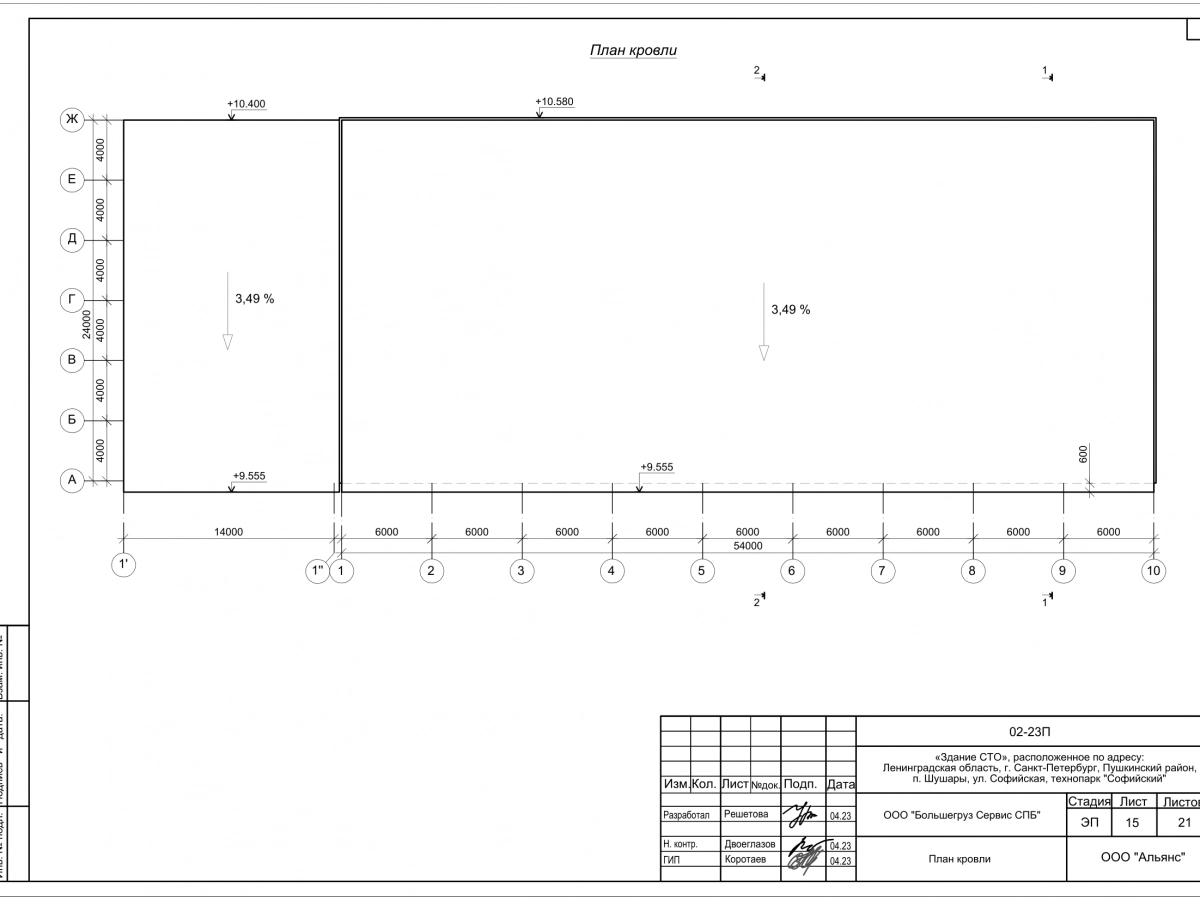 Планировка СТО с АБК с навесом  из сэндвич-панелей -  фото 5