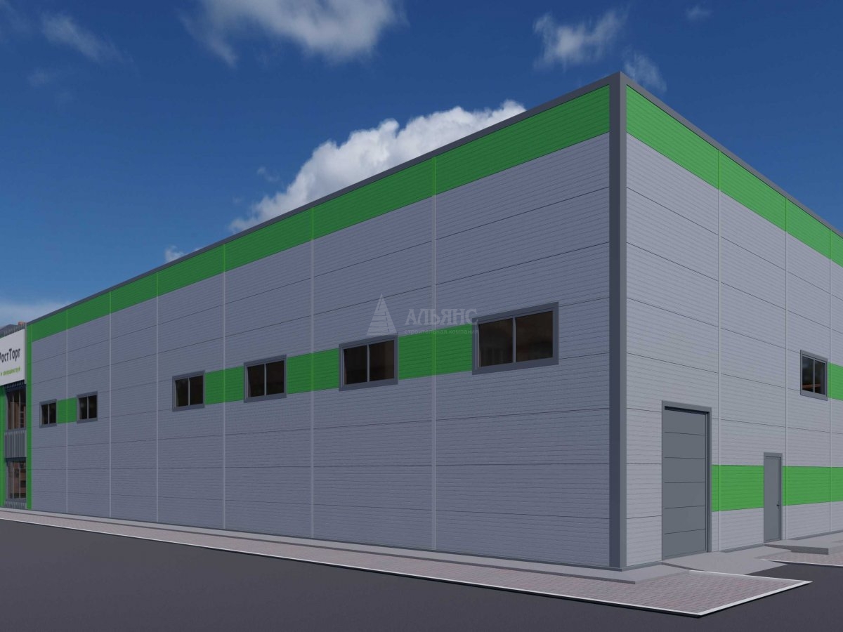 3D визуализация Магазин из сэндвич панелей - фото 4